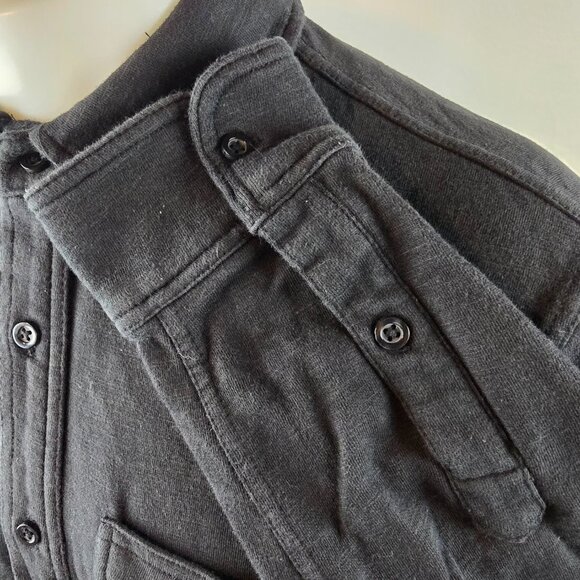Joes Jeans Shirt Mens Small Black Button Up Heavy Shacket Casual Stretch Pockets - Picture 5 of 10